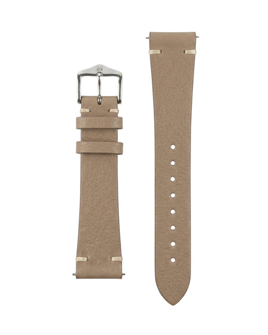 Beige leather watch strap